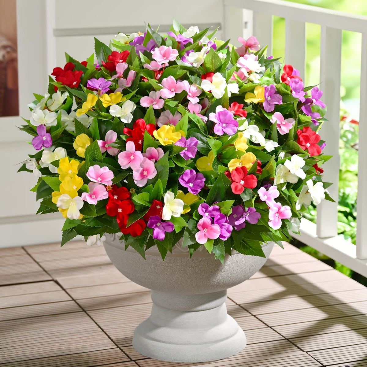 Full Bloom Impatiens Potted Flower Arrangement