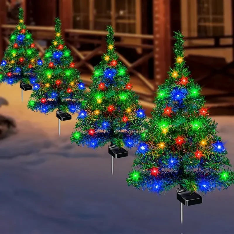 Solar Christmas tree lights holiday decorations, outdoor courtyards, gardens, lawns, small path lights, atmosphere lights