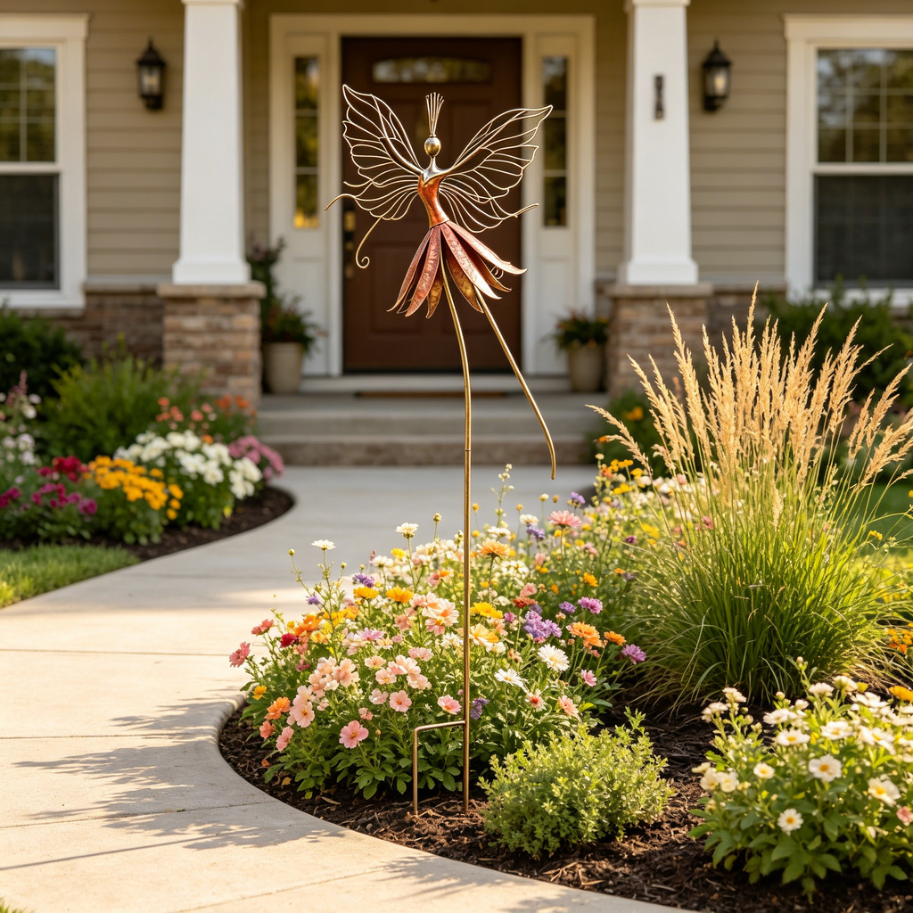 Whimsical Fairy Blossom Garden Stake