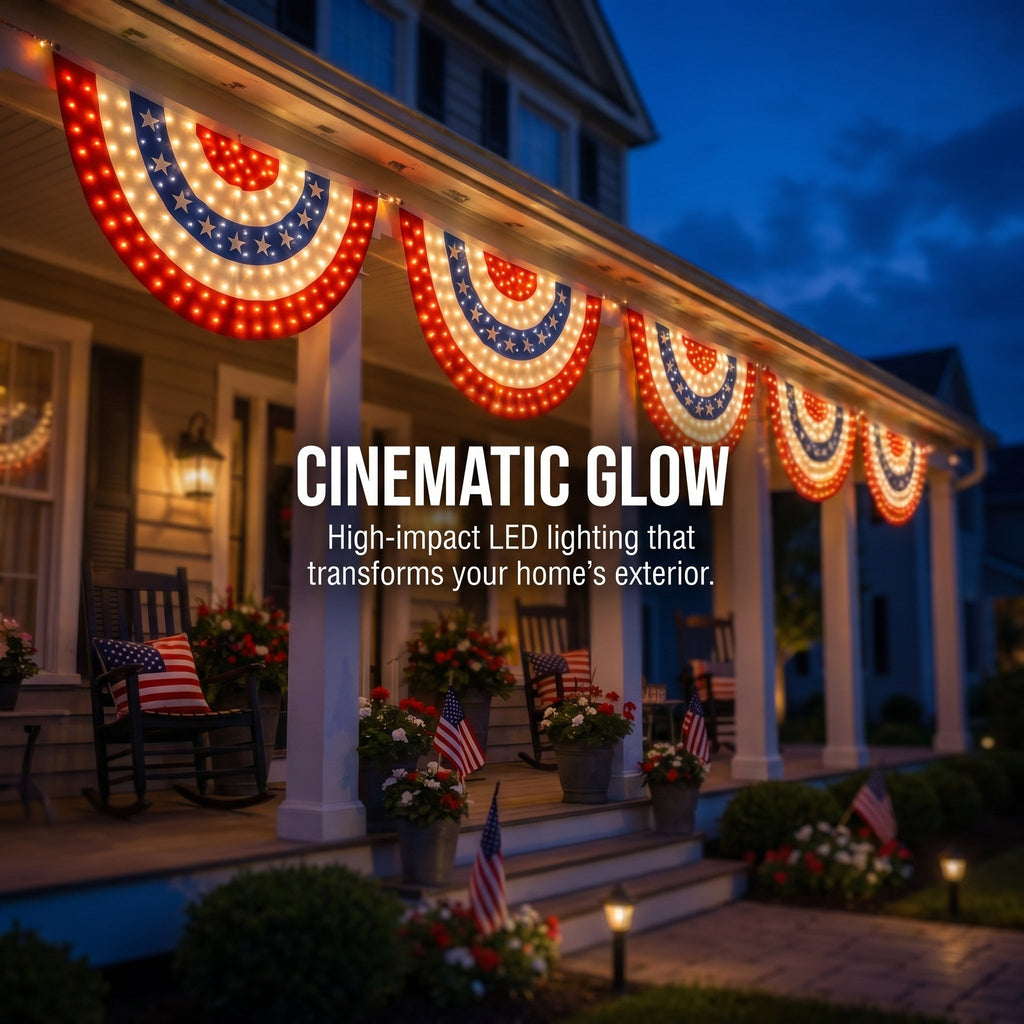 3 x 6 Ft LED Patriotic Bunting Banner for America’s 250th