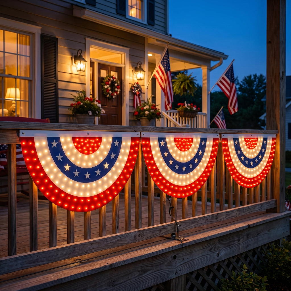 3 x 6 Ft LED Patriotic Bunting Banner for America’s 250th