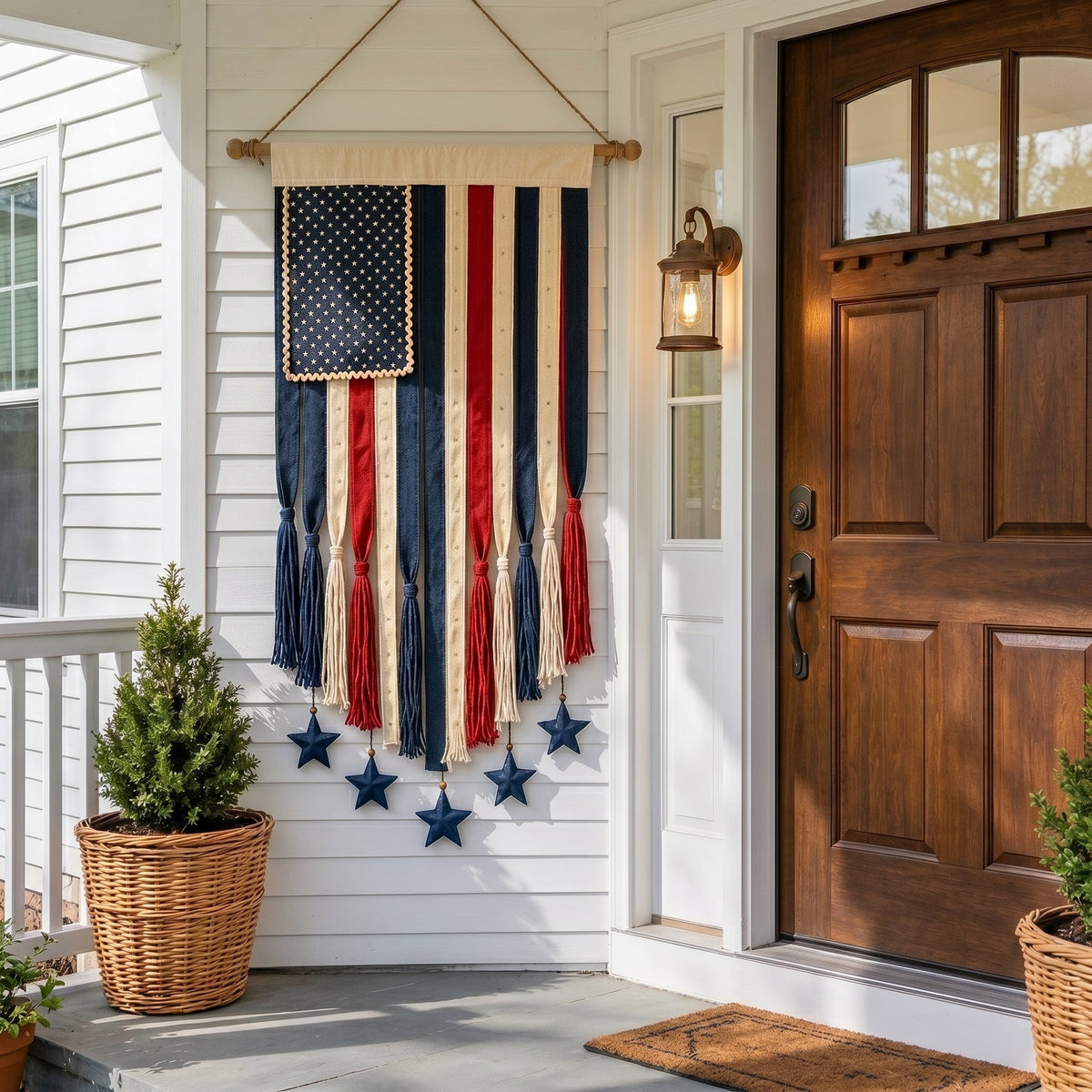 27" × 50" Lighted Star & Stripe Patriotic Porch Banner - NOW！
