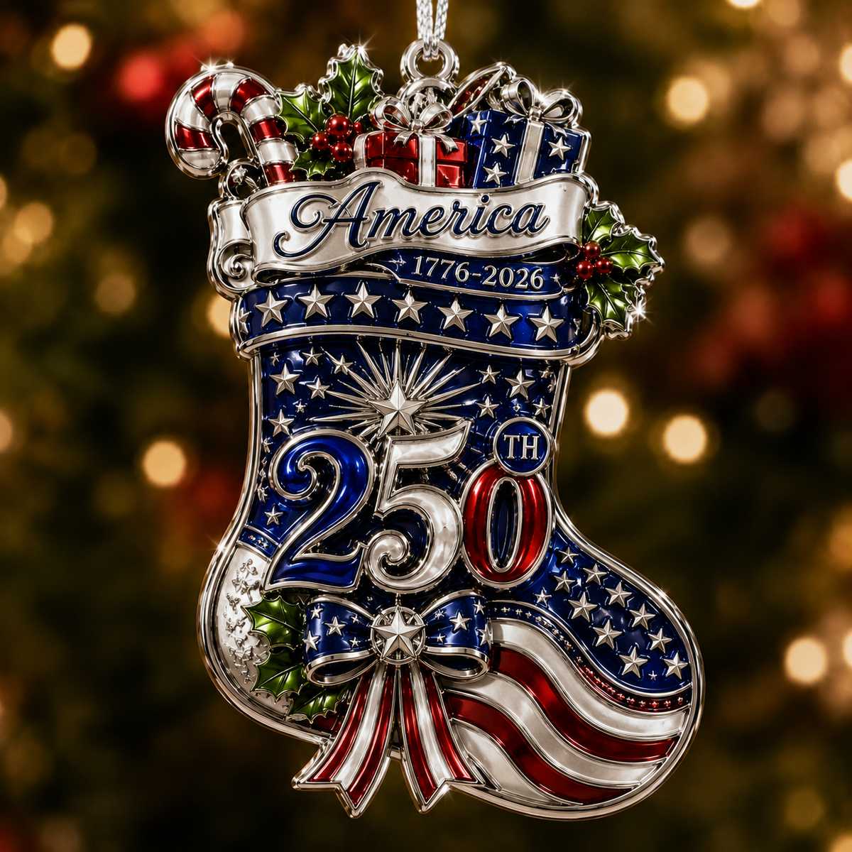 🇺🇸 USA 250th Anniversary Christmas Ornament – A Timeless Tribute to American Pride