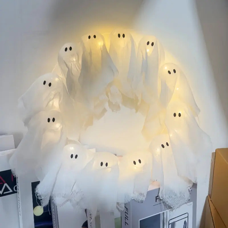 👻Halloween Glowing Ghost Wreath