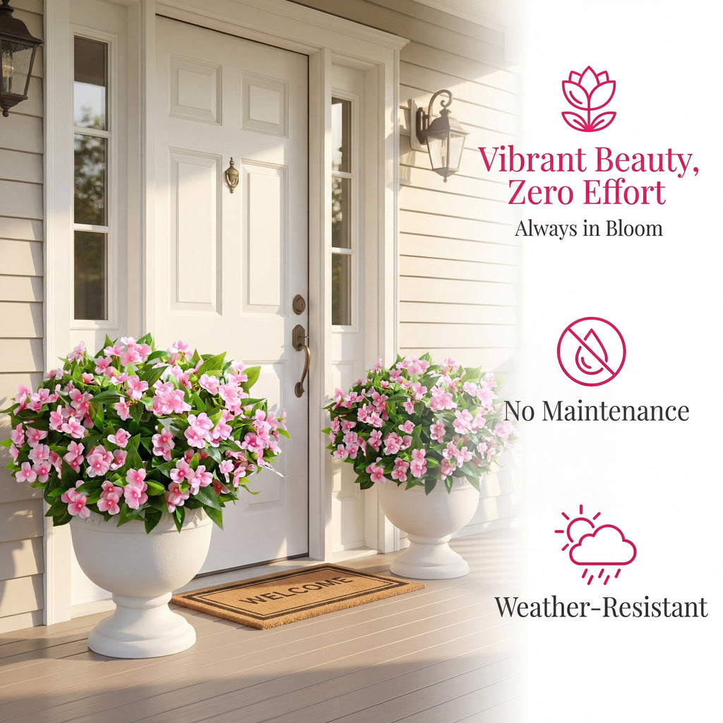 Full Bloom Impatiens Potted Flower Arrangement