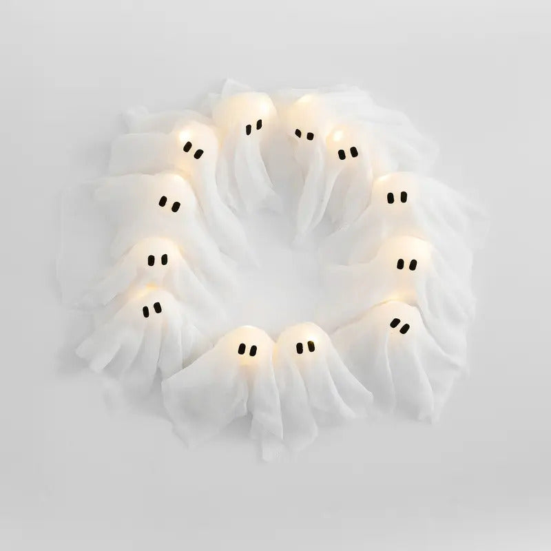 👻Halloween Glowing Ghost Wreath