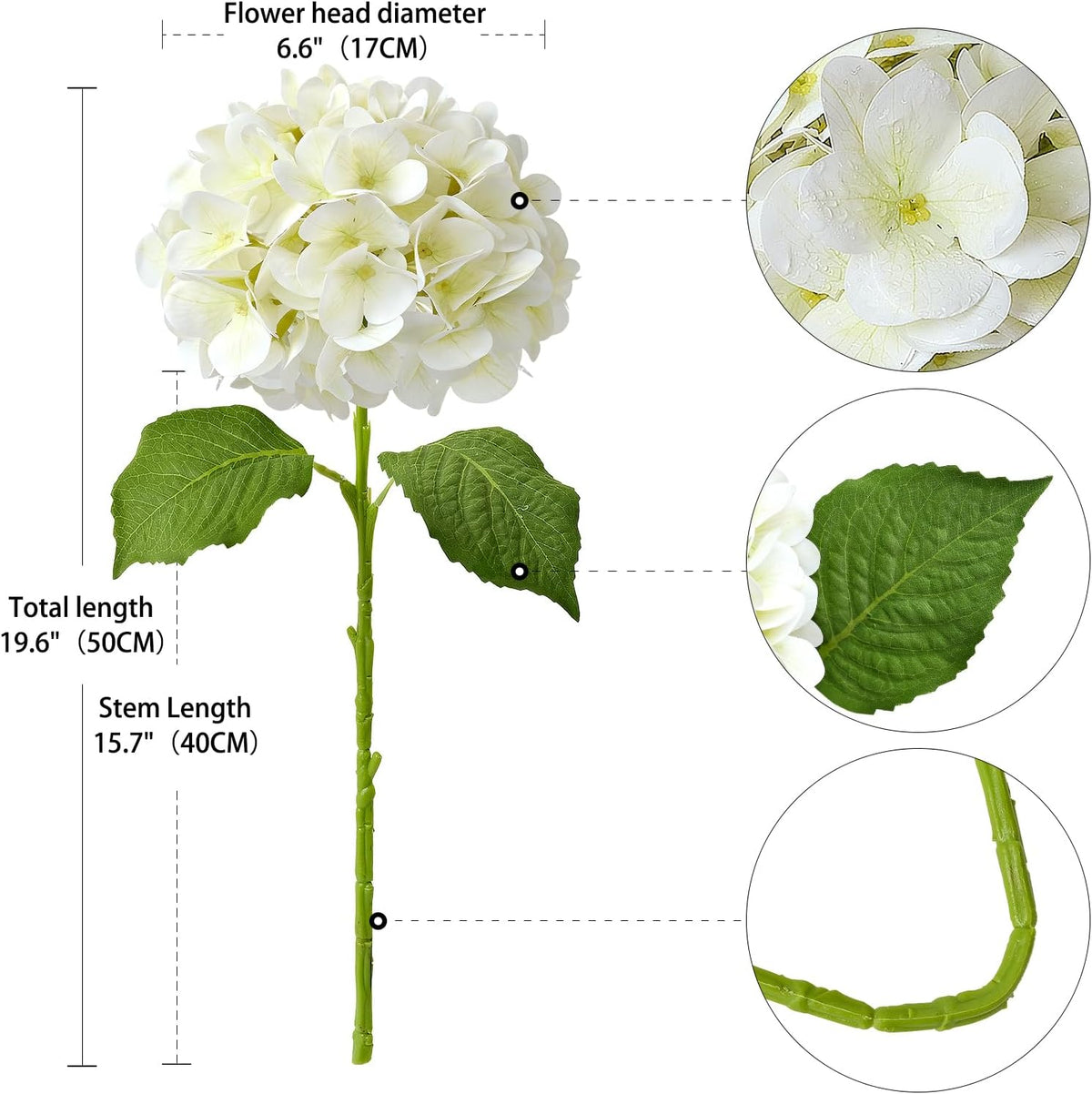 UV Resistant Hydrangea Stem for Indoor and Outdoor Decor