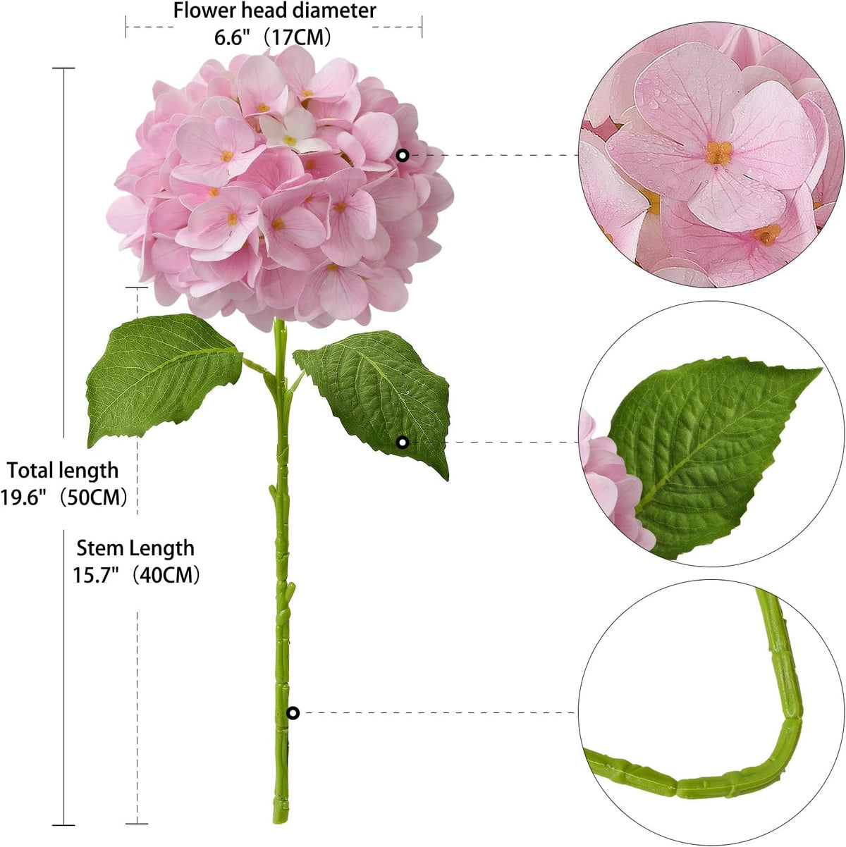UV Resistant Hydrangea Stem for Indoor and Outdoor Decor