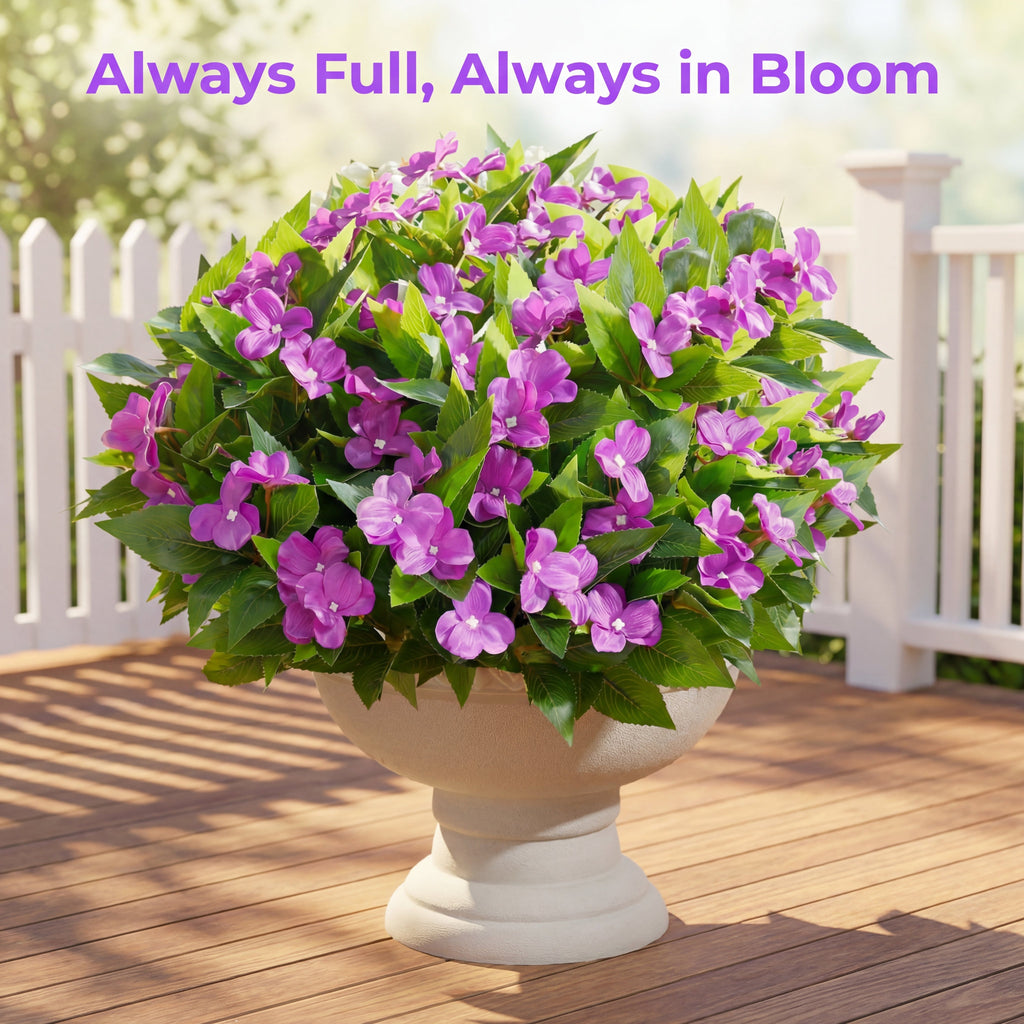 Full Bloom Impatiens Potted Flower Arrangement