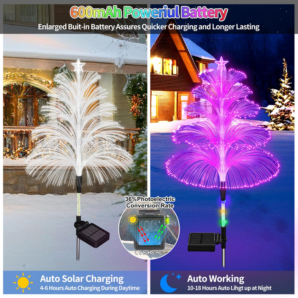Solar Christmas Decorations Trees Lights Outdoor Waterproof