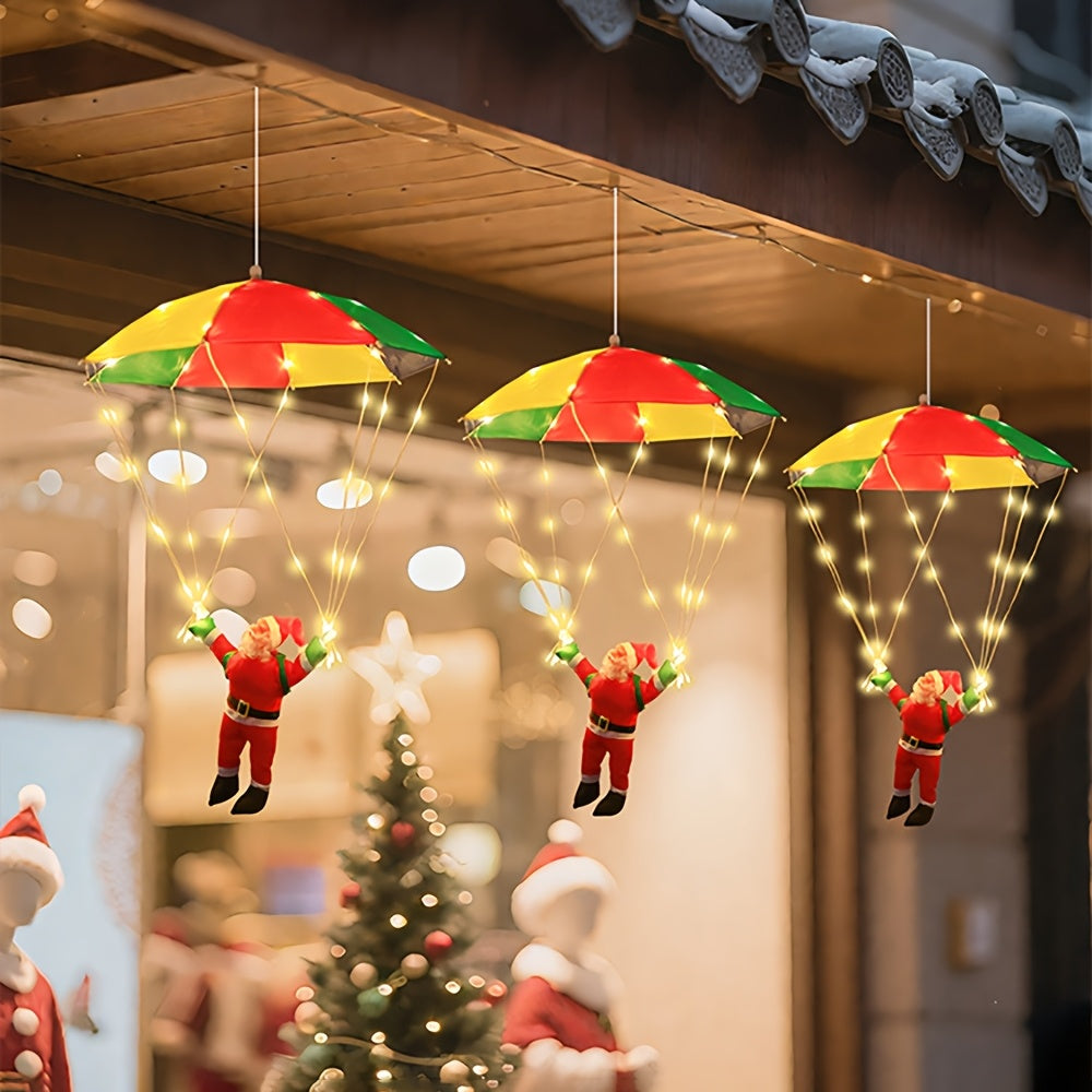 Parachute Santa Hanging Christmas Light with 8 Modes and Remote Control