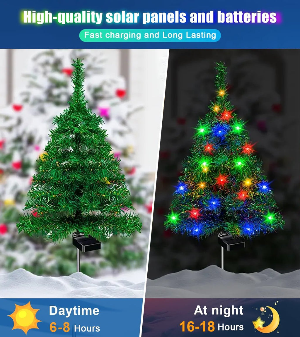 Solar Christmas tree lights holiday decorations, outdoor courtyards, gardens, lawns, small path lights, atmosphere lights