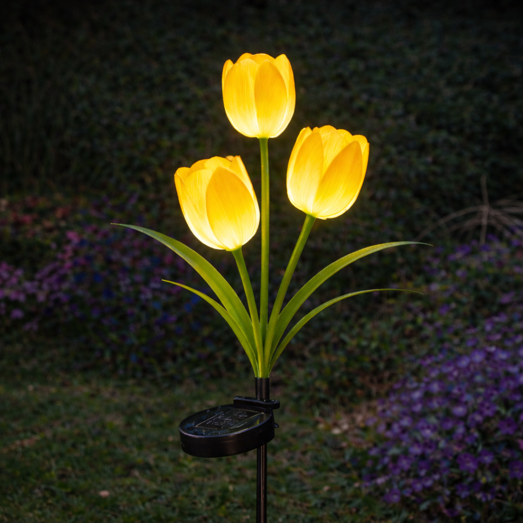 Solar Colorful Tulip Garden Stake Lights, Outdoor LED Flower Lights