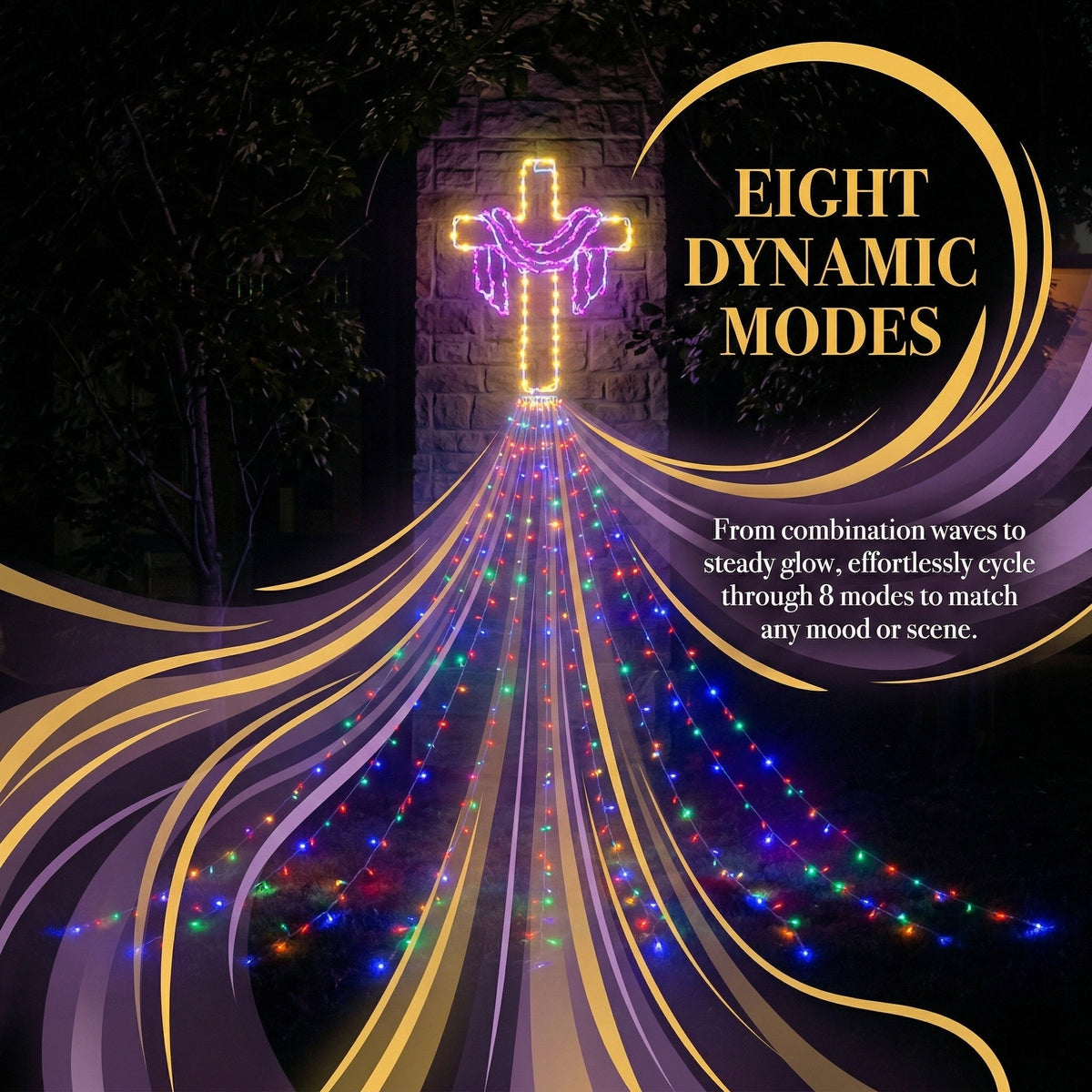 12 FT Easter Waterfall String Lights