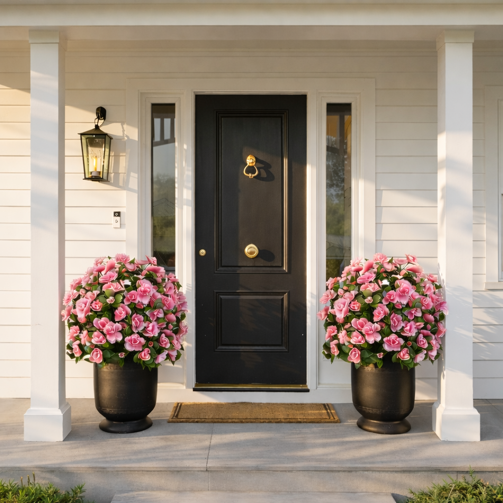 Artificial Pink Azalea Flower Ball for Garden & Porch