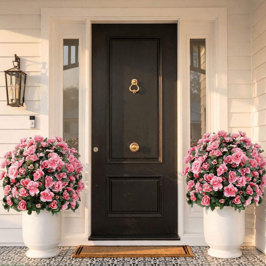 Artificial Pink Azalea Flower Ball for Garden & Porch