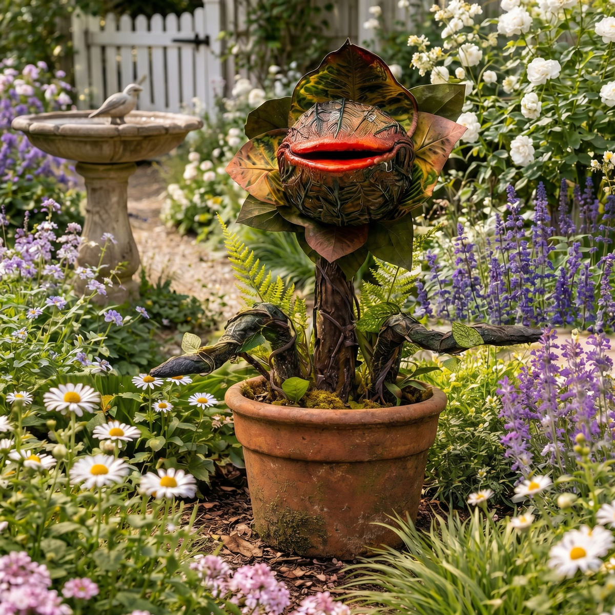 Whimsical Carnivorous Plant Planter Décor for Garden, Porch & Potting Bench