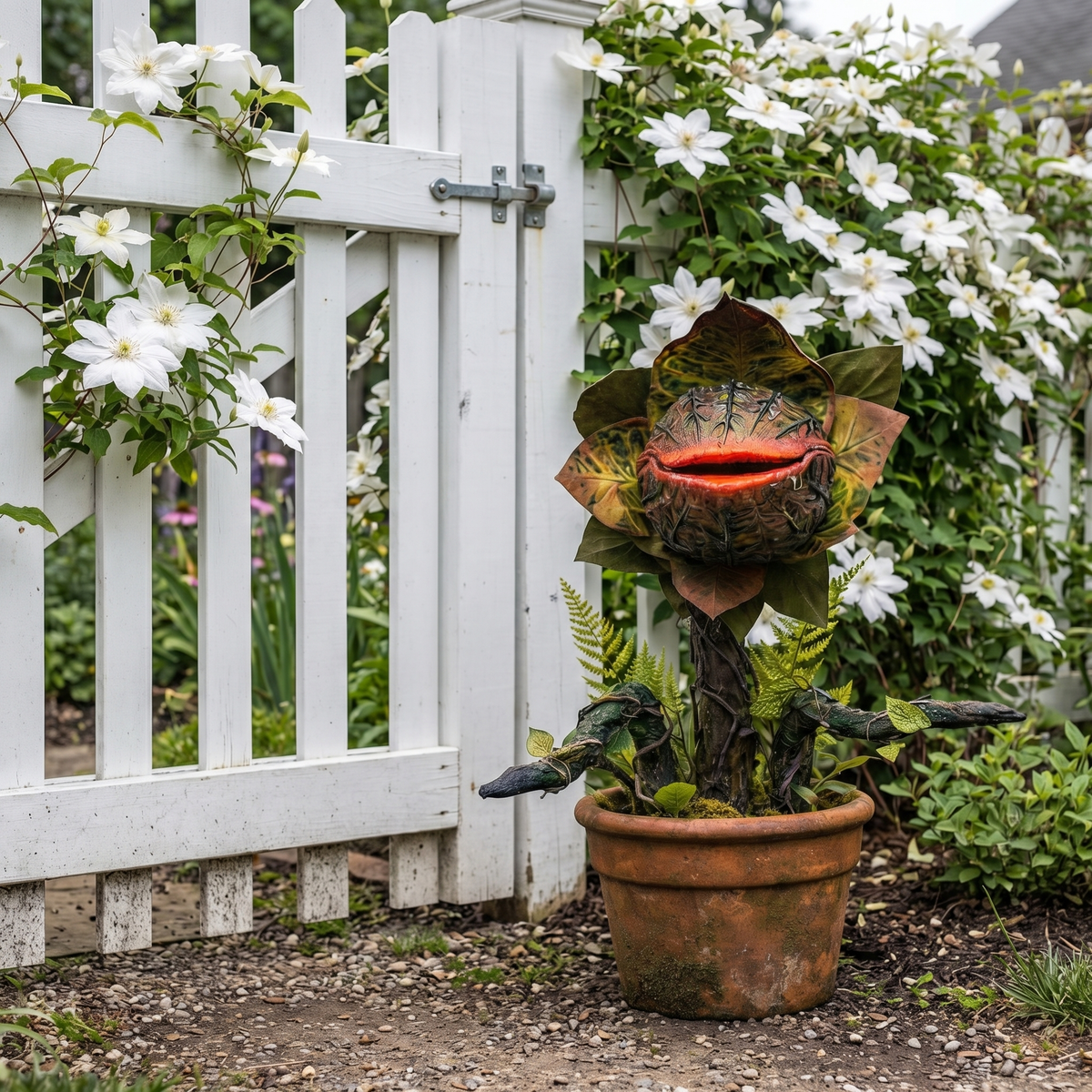 Whimsical Carnivorous Plant Planter Décor for Garden, Porch & Potting Bench
