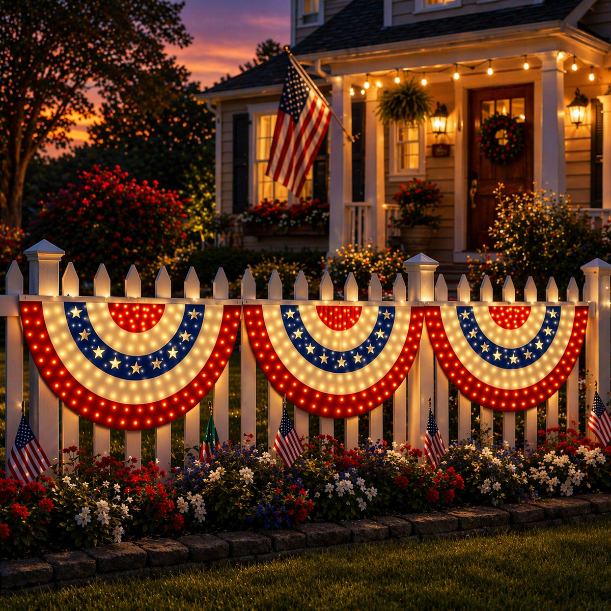 3 x 6 Ft LED Patriotic Bunting Banner for America’s 250th
