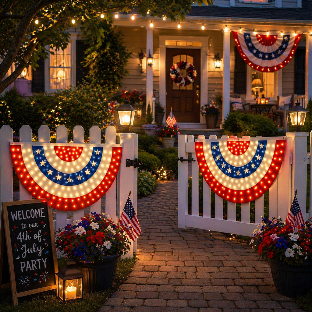 3 x 6 Ft LED Patriotic Bunting Banner for America’s 250th
