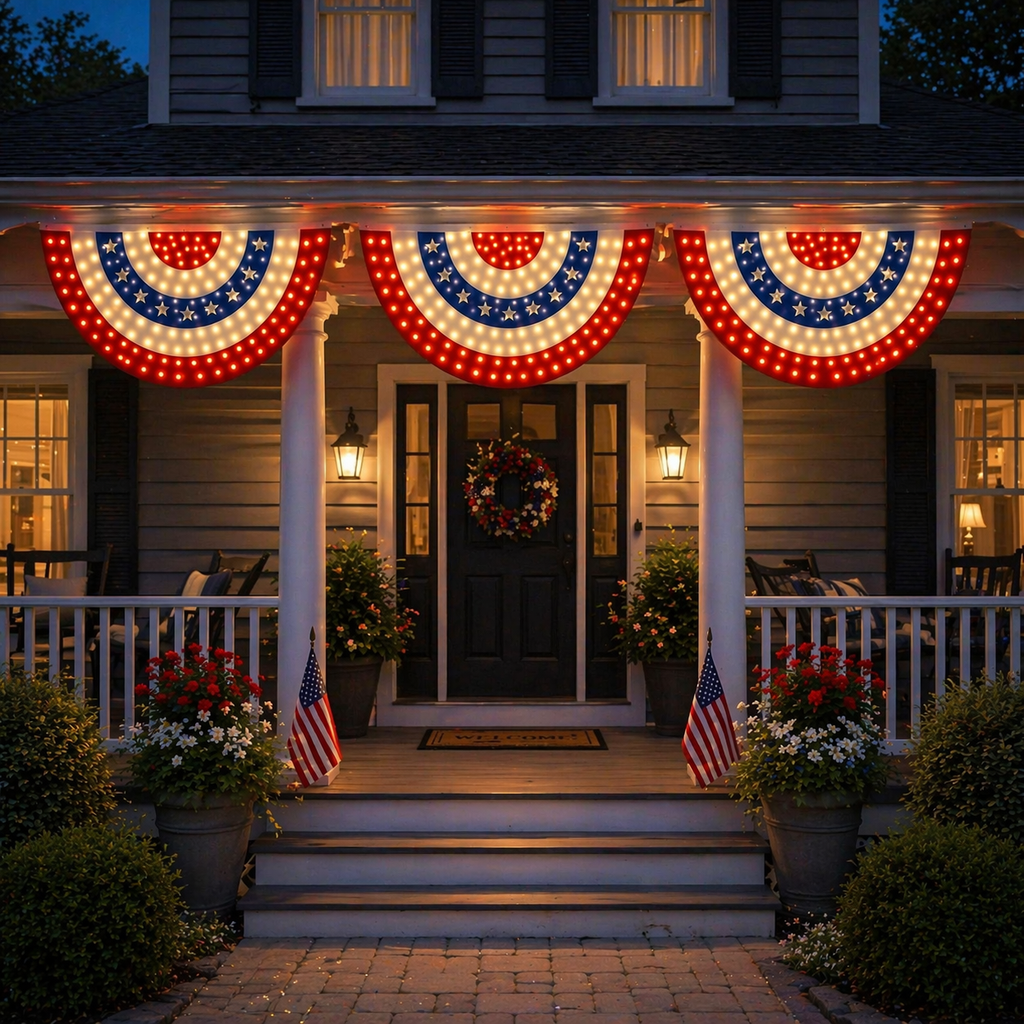 3 x 6 Ft LED Patriotic Bunting Banner for America’s 250th
