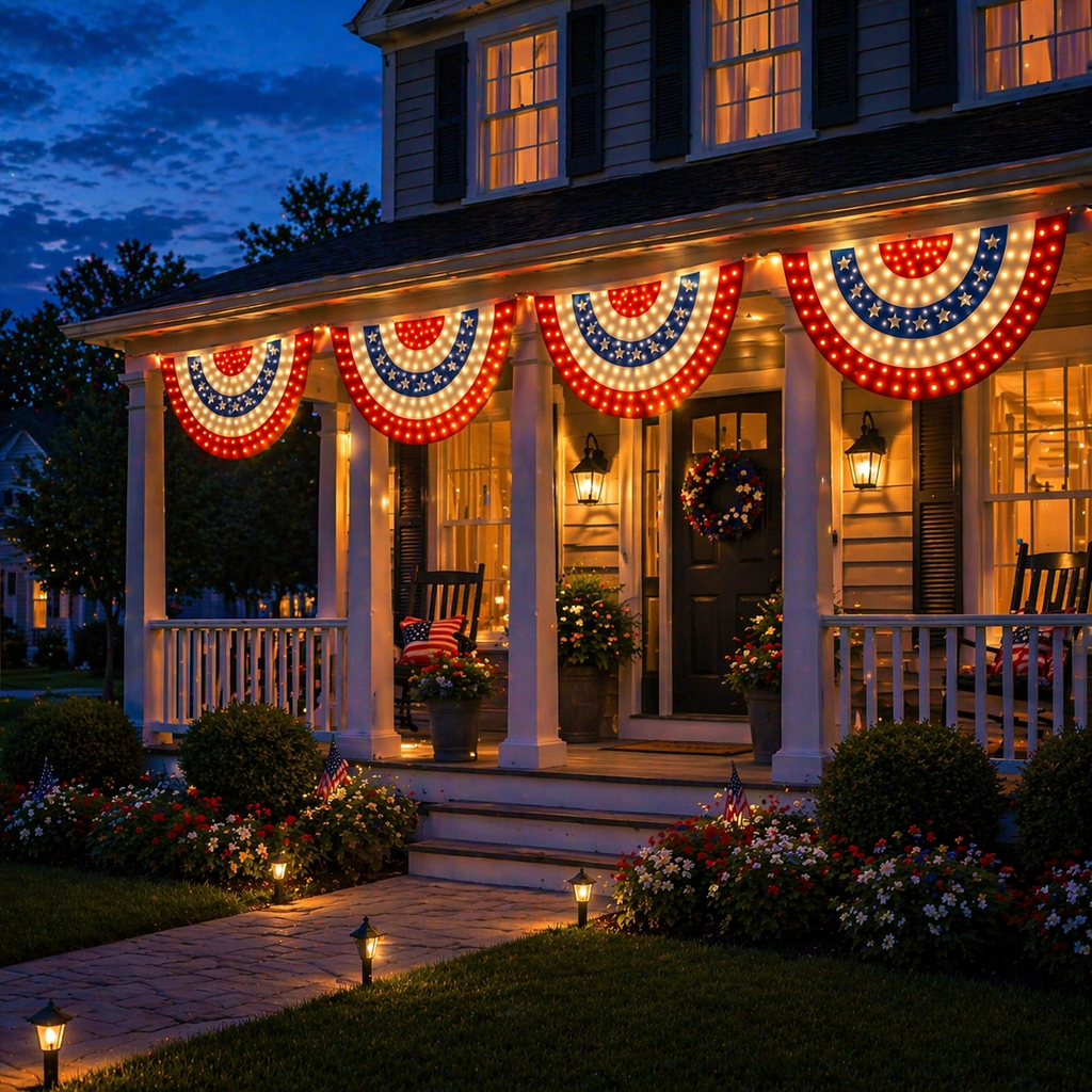 3 x 6 Ft LED Patriotic Bunting Banner for America’s 250th