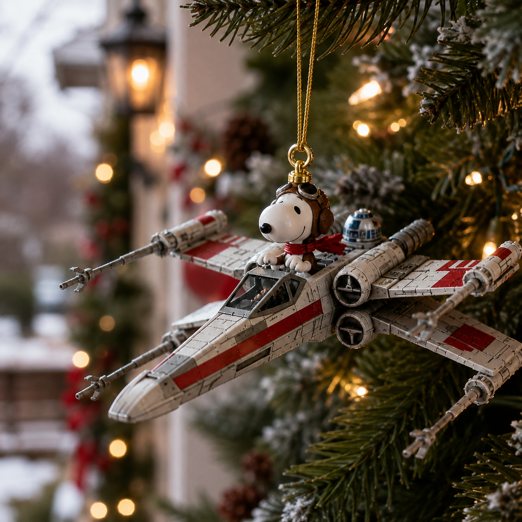The Little Beagle’s X-Wing Christmas Journey Ornament