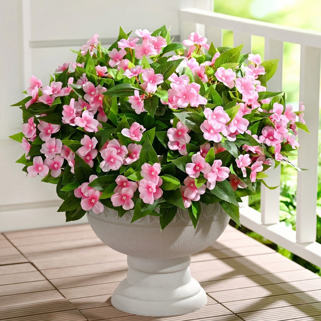 Full Bloom Impatiens Potted Flower Arrangement