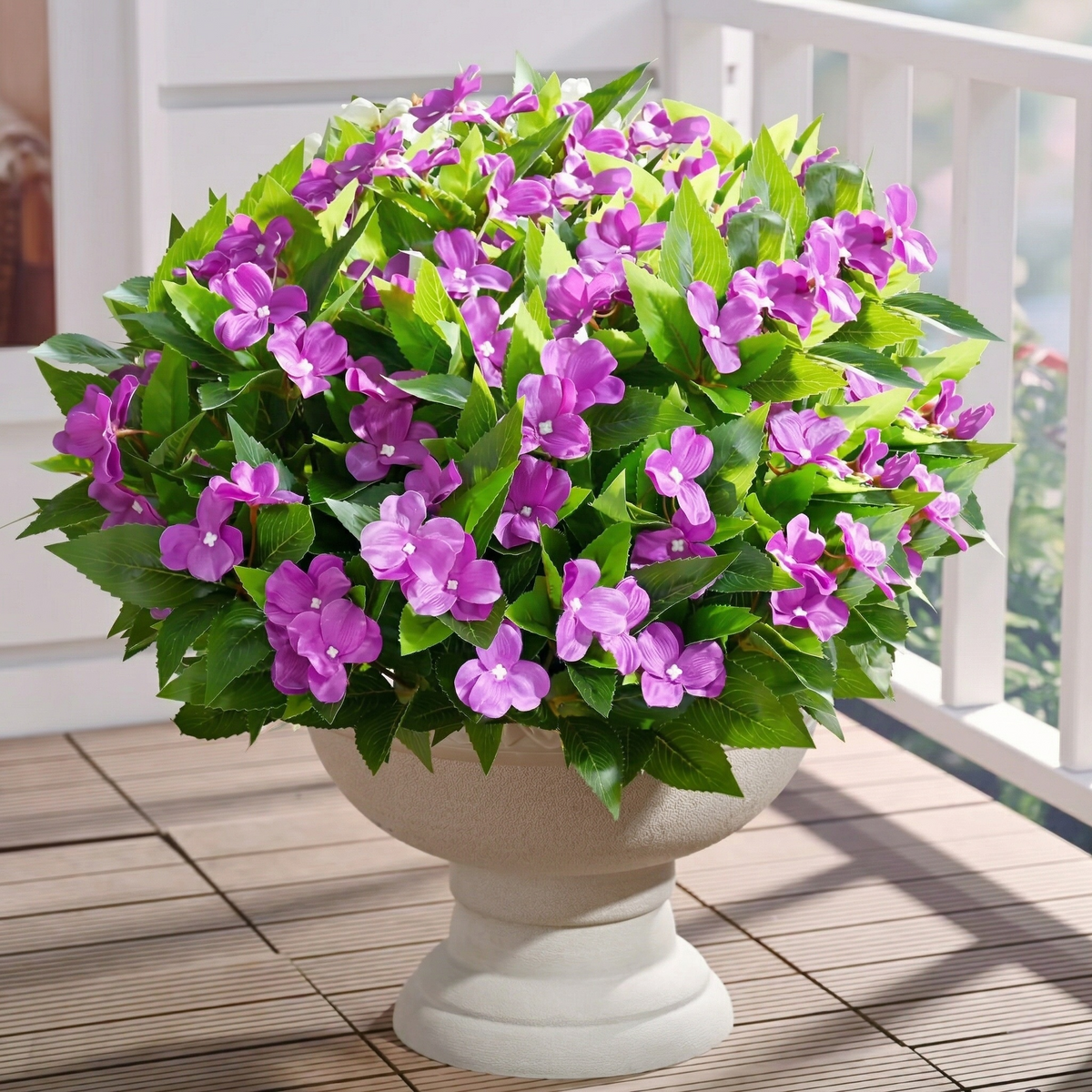 Full Bloom Impatiens Potted Flower Arrangement