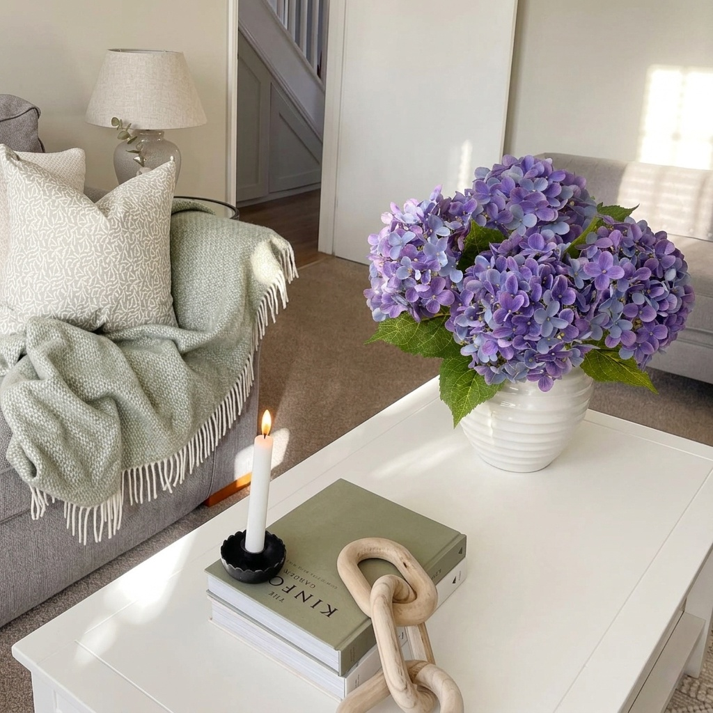 UV Resistant Hydrangea Stem for Indoor and Outdoor Decor