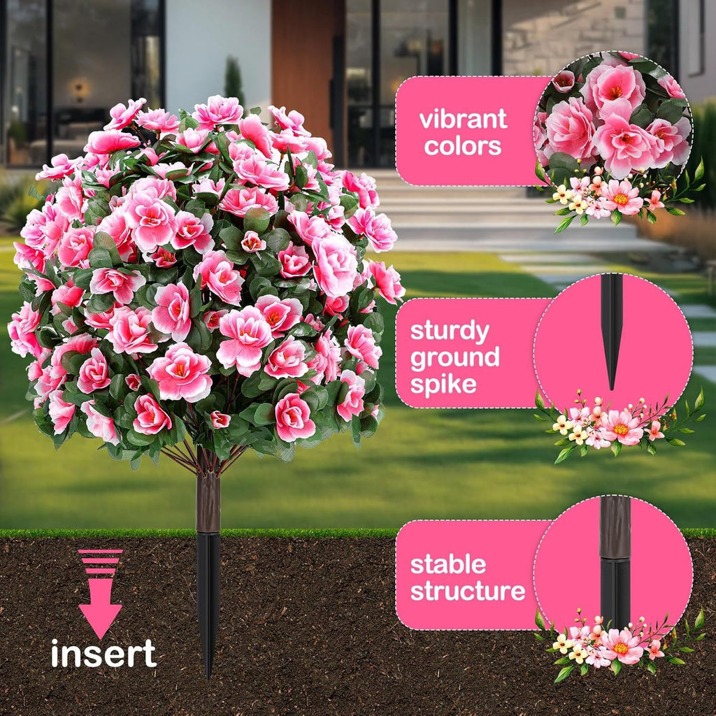 Artificial Pink Azalea Flower Ball for Garden & Porch