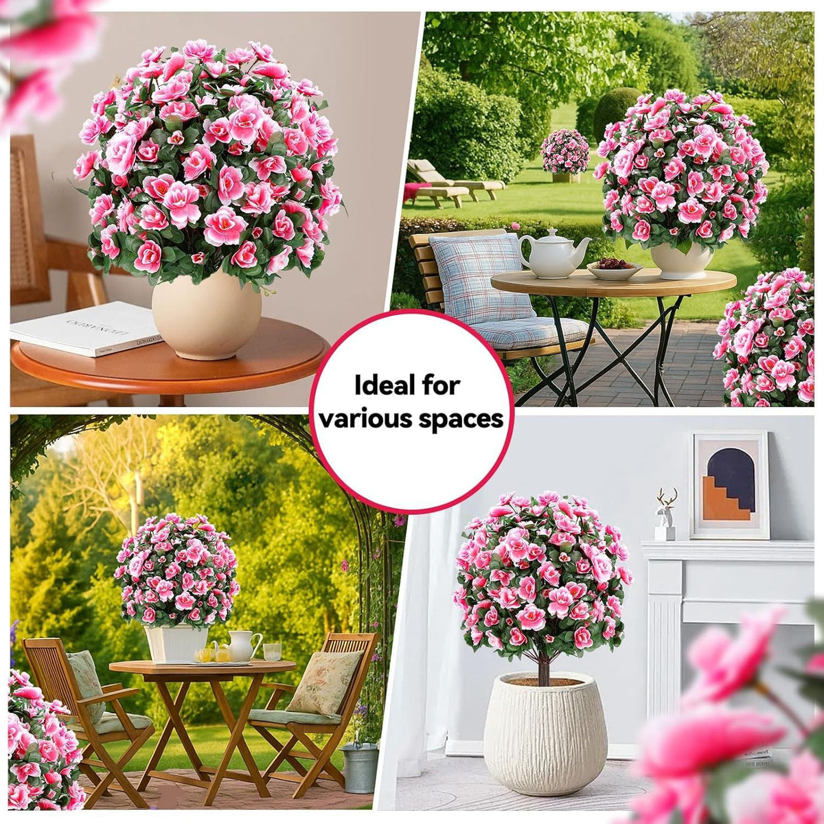 Artificial Pink Azalea Flower Ball for Garden & Porch