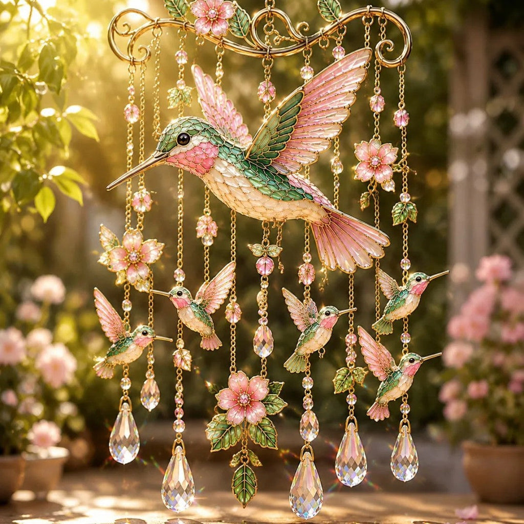 🐦Elegant Hummingbird Garden Wind Chime Suncatcher