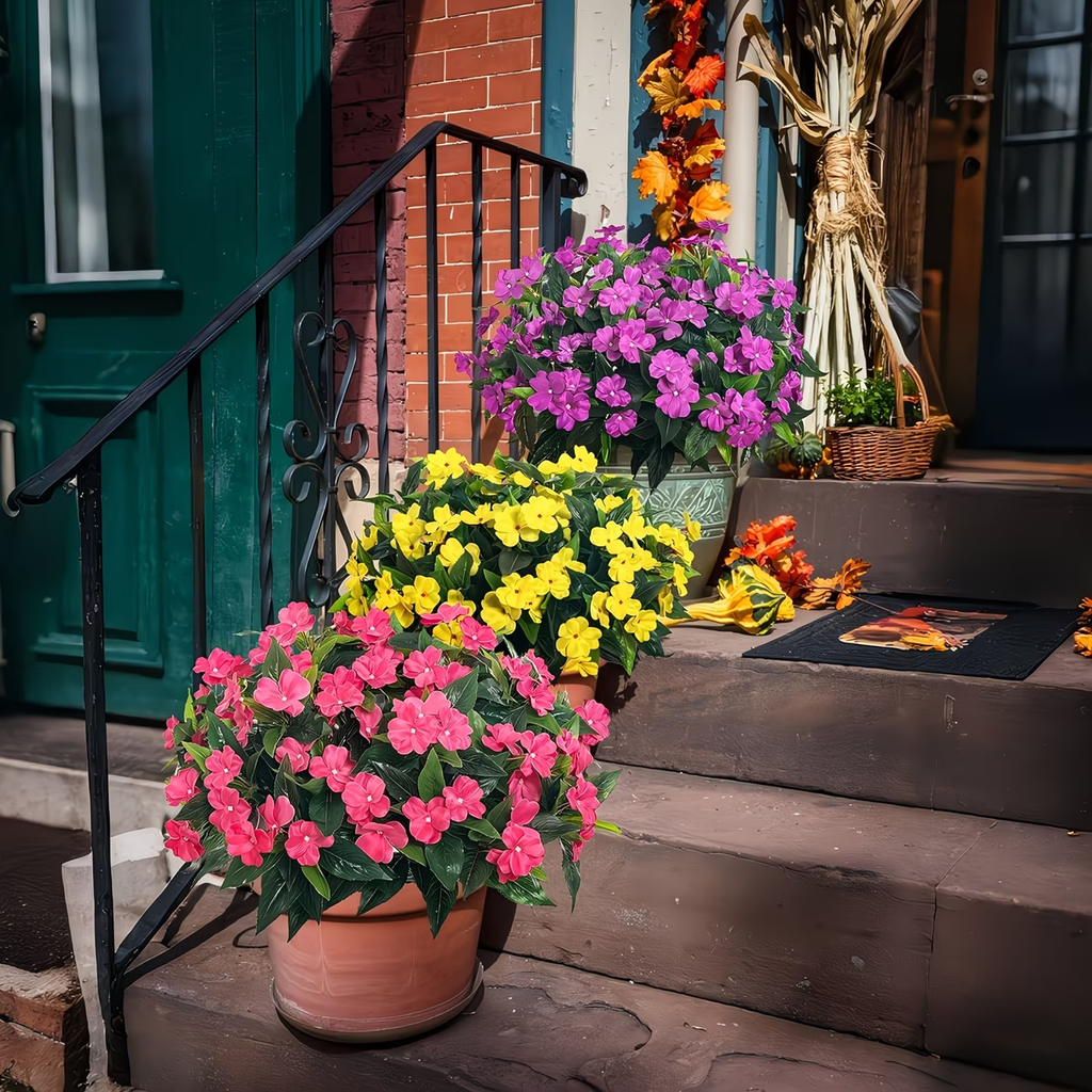 Full Bloom Impatiens Potted Flower Arrangement